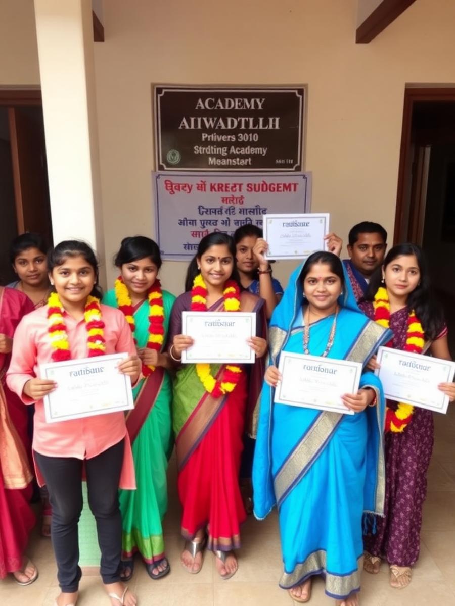 Selected students celebrating with certificates
